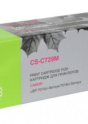 Картридж лазерный Cactus CS-C729M 729 M пурпурный (1000стр.) для Canon i-SENSYS LBP-7010C/ LBP-7018C