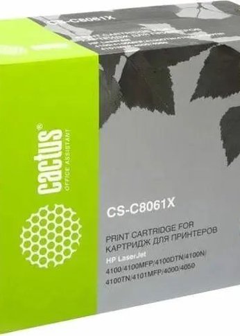 Картридж лазерный Cactus CS-C8061X C8061X черный (10000стр.) для HP LJ 4100/4000/4050