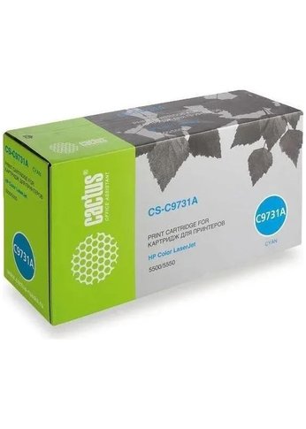 Картридж лазерный Cactus CS-C9731A голубой (13000стр.) для HP CLJ 5500/5550