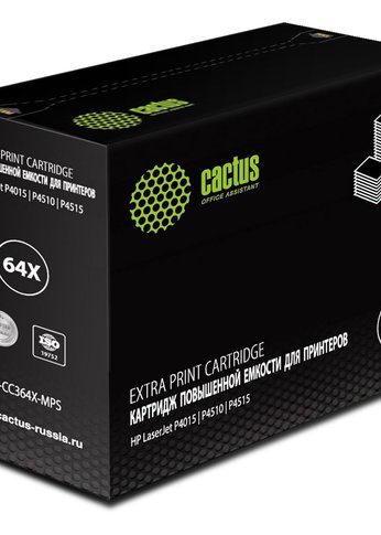 Картридж лазерный Cactus CS-CC364X-MPS CC364XX черный (30000стр.) для HP LJ P4015/P4515