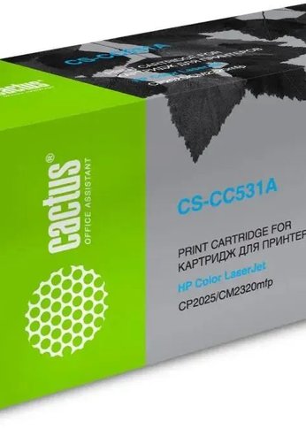 Картридж лазерный Cactus CS-CC531A CC531A голубой (2800стр.) для HP CLJ CP2025/CM2320