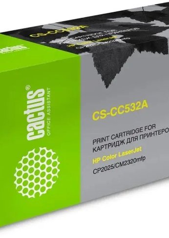 Картридж лазерный Cactus CS-CC532A CC532A желтый (2800стр.) для HP CLJ CP2025/CM2320