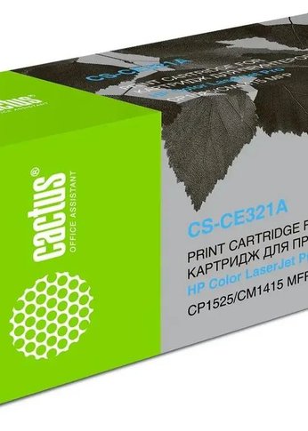 Картридж лазерный Cactus CS-CE321A CE321A голубой (1300стр.) для HP LJ CP1525