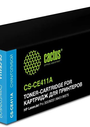 Картридж лазерный Cactus CS-CE411A CE411A голубой (2600стр.) для HP LJ Pro 300/M351/M451/M375