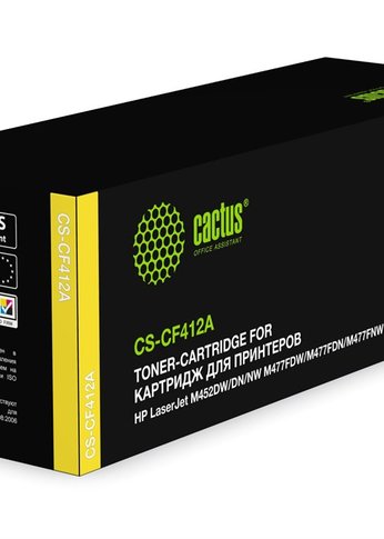 Картридж лазерный Cactus CS-CF412A CF412A желтый (2300стр.) для HP LJ M452DW/DN/NW M477FDW/M477FDN/M477FNW