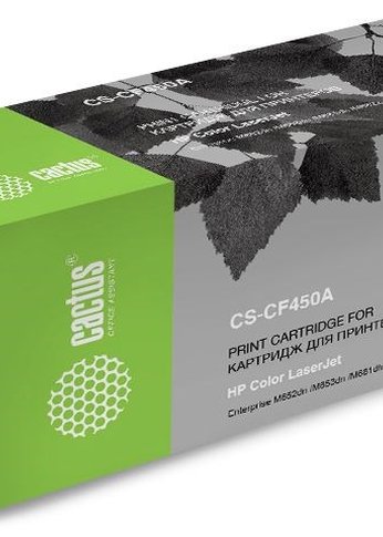 Картридж лазерный Cactus CS-CF450A CF450A черный (12500стр.) для HP Color LJ Enterprise M652dn/M653dn/M681dh