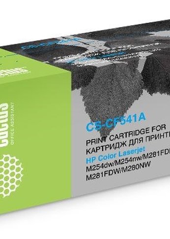 Картридж лазерный Cactus CS-CF541A CF541A голубой (1400стр.) для HP LJ M254dw/M280nw/M281fdn