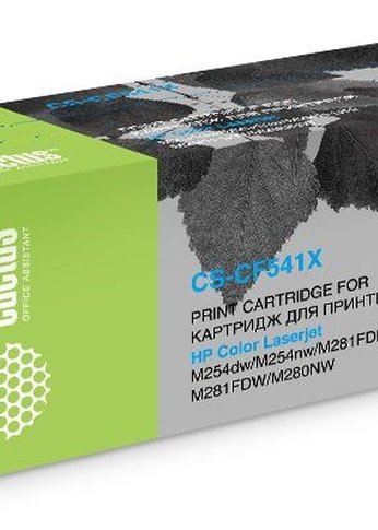 Картридж лазерный Cactus CS-CF541X CF541X голубой (2500стр.) для HP LJ M254dw/M280nw/M281fdn