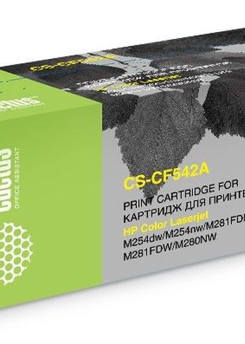 Картридж лазерный Cactus CS-CF542A CF542A желтый (1400стр.) для HP LJ M254dw/M280nw/M281fdn