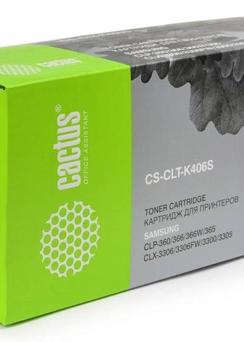 Картридж лазерный Cactus CS-CLT-K406S CLT-K406S черный (1500стр.) для Samsung CLP-360/365/CLX-3300/3305