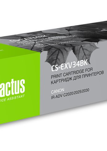 Картридж лазерный Cactus CS-EXV34BK C-EXV34 BK черный (23000стр.) для Canon IR Advance C2030L/C2030i/C2020L/C2020i/C2025i