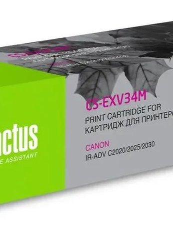 Картридж лазерный Cactus CS-EXV34M C-EXV34 M пурпурный (19000стр.) для Canon IR Advance C2030L/C2030i/C2020L/C2020i/C2025i