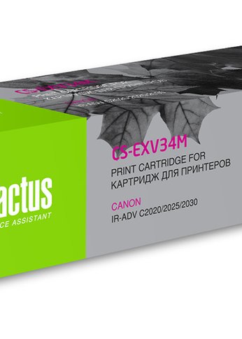 Картридж лазерный Cactus CS-EXV34M C-EXV34 M пурпурный (19000стр.) для Canon IR Advance C2030L/C2030i/C2020L/C2020i/C2025i