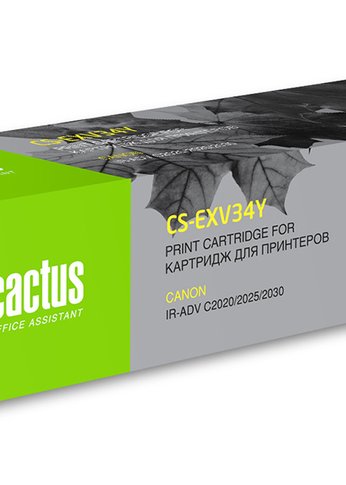 Картридж лазерный Cactus CS-EXV34Y C-EXV34 Y желтый (19000стр.) для Canon IR Advance C2030L/C2030i/C2020L/C2020i/C2025i