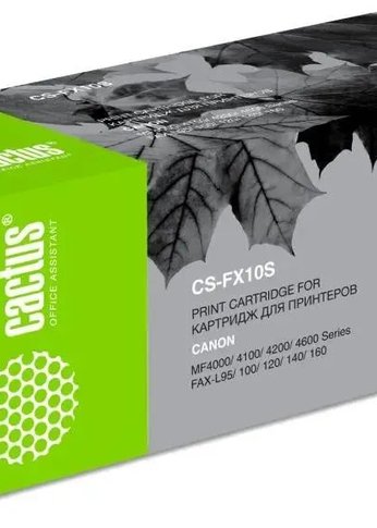 Картридж лазерный Cactus CS-FX10S FX-10 черный (2000стр.) для Canon L100/L120/4140/MF4380dn/D420/D480