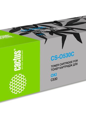 Картридж лазерный Cactus CS-O530C 44469754 голубой (5000стр.) для Oki C530