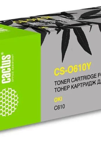 Картридж лазерный Cactus CS-O610Y 44315321 желтый (6000стр.) для Oki C610