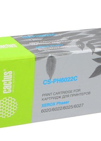 Картридж лазерный Cactus CS-PH6022C 106R02760 голубой (1000стр.) для Xerox Phaser 6020/6022/WC6025/6027