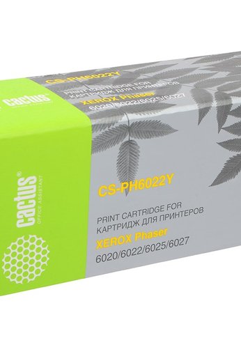 Картридж лазерный Cactus CS-PH6022Y 106R02762 желтый (1000стр.) для Xerox Phaser 6020/6022/WC 6025/6027