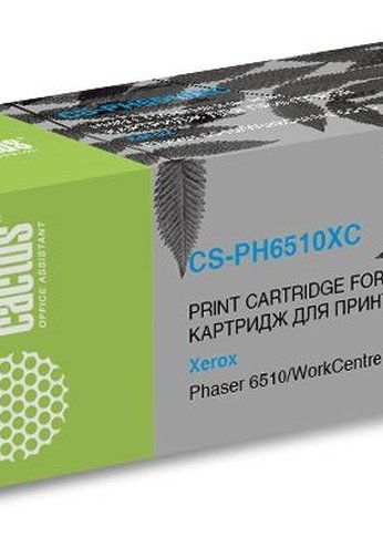 Картридж лазерный Cactus CS-PH6510XC 106R03693 голубой (4300стр.) для Xerox Phaser 6510/WC6515