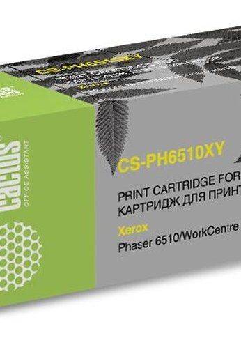 Картридж лазерный Cactus CS-PH6510XY 106R03695 желтый (4300стр.) для Xerox Phaser 6510/WC6515