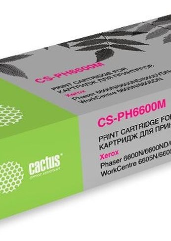 Картридж лазерный Cactus CS-PH6600М 106R02234 пурпурный бар.в компл. (6000стр.) для Xerox Phaser 6600 /WorkCentre 6605