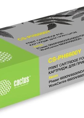 Картридж лазерный Cactus CS-PH6600Y 106R02235 желтый бар.в компл. (6000стр.) для Xerox Ph 6600/WC 6605