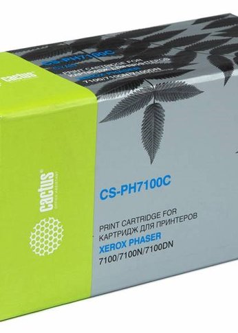 Картридж лазерный Cactus CS-PH7100C 106R02606 голубой (4500стр.) для Xerox Phaser 7100/7100N/7100DN