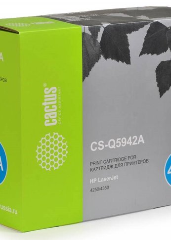 Картридж лазерный Cactus CS-Q5942A Q5942A черный (10000стр.) для HP LJ 4250/4350
