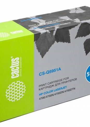 Картридж лазерный Cactus CS-Q5951A Q5951A голубой (10000стр.) для HP LJ 4700