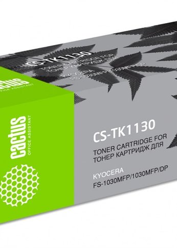 Картридж лазерный Cactus CS-TK1130 TK-1130 черный (3000стр.) для Kyocera FS-1030/1130