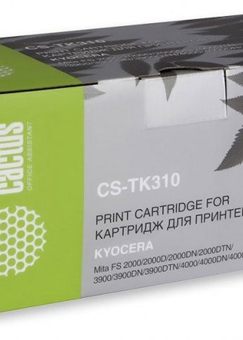 Картридж лазерный Cactus CS-TK310 TK-310 черный (12000стр.) для Kyocera Mita FS 2000/2000D/2000DN/2000DTN/3900/3900DN/3900DTN/4000