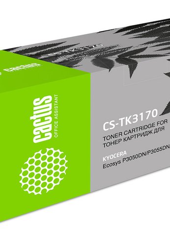 Картридж лазерный Cactus CS-TK3170 TK-3170 черный (15500стр.) для Kyocera Ecosys P3050dn/P3055dn/P3060dn