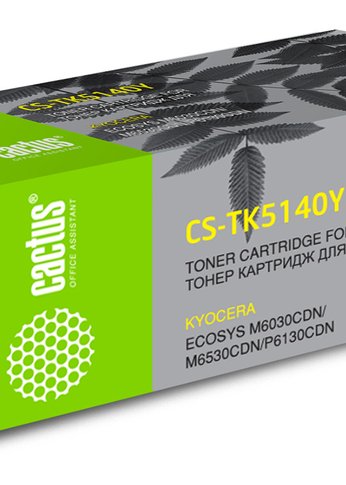 Картридж лазерный Cactus CS-TK5140Y TK-5140Y желтый (5000стр.) для Kyocera Ecosys M6030cdn/M6530cdn/P6130cdn