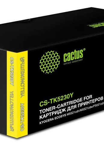 Картридж лазерный Cactus CS-TK5230Y TK-5230Y желтый (2200стр.) для Kyocera Ecosys M5521cdn/M5521cdw/P5021cdn/P5021cdw