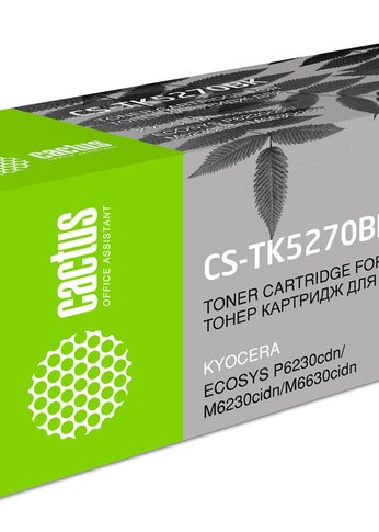 Картридж лазерный Cactus CS-TK5270BK TK-5270BK черный (8000стр.) для Kyocera Ecosys P6230cdn/M6230cidn/M6630cidn