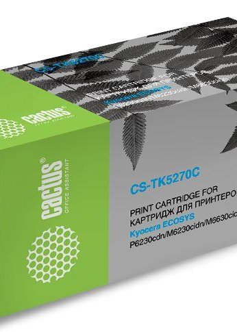 Картридж лазерный Cactus CS-TK5270C TK-5270C голубой (6000стр.) для Kyocera Ecosys P6230cdn/M6230cidn/M6630cidn