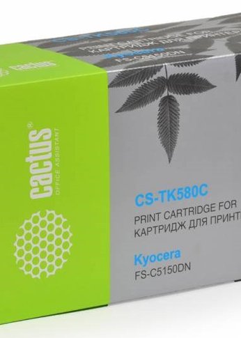 Картридж лазерный Cactus CS-TK580C TK-580C голубой (2800стр.) для Kyocera FS-C5150DN/P6021 Ecosys