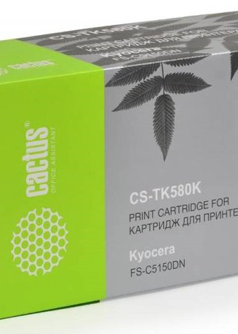 Картридж лазерный Cactus CS-TK580K TK-580K черный (3500стр.) для Kyocera FS-C5150DN/P6021 Ecosys