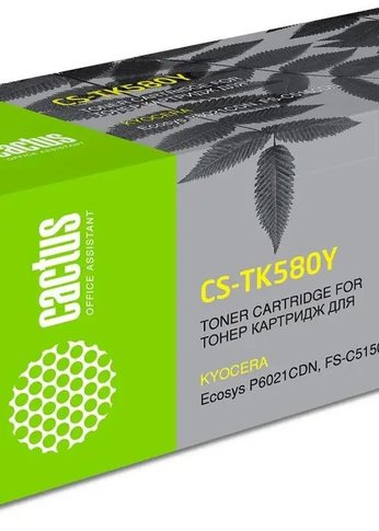 Картридж лазерный Cactus CS-TK580Y TK-580Y желтый (2800стр.) для Kyocera FS-C5150DN/P6021 Ecosys