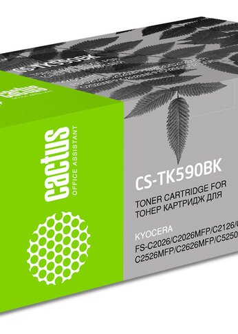 Картридж лазерный Cactus CS-TK590BK TK-590K черный (7000стр.) для Kyocera FS-C2026MFP/C2126MFP/C2526MFP/C2626MFP/C5250DN