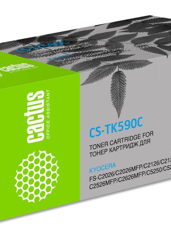 Картридж лазерный Cactus CS-TK590C TK-590C голубой (5000стр.) для Kyocera FS-C2526MFP/C2626MFP/C5250DN/C2026MFP