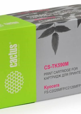 Картридж лазерный Cactus CS-TK590M TK-590M пурпурный (5000стр.) для Kyocera FS-C2026MFP/C2126MFP/C2526MFP/C2626MFP/C5250DN