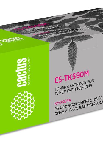 Картридж лазерный Cactus CS-TK590M TK-590M пурпурный (5000стр.) для Kyocera FS-C2026MFP/C2126MFP/C2526MFP/C2626MFP/C5250DN