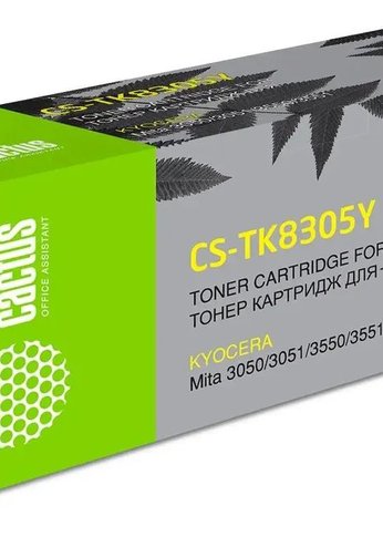 Картридж лазерный Cactus CS-TK8305Y TK-8305Y желтый (15000стр.) для Kyocera Mita 3050/3051/3550/3551