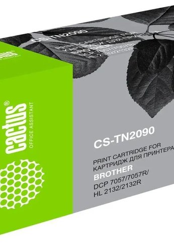 Картридж лазерный Cactus CS-TN2090 TN-2090 черный (1000стр.) для Brother HL-2130R/DCP-7057