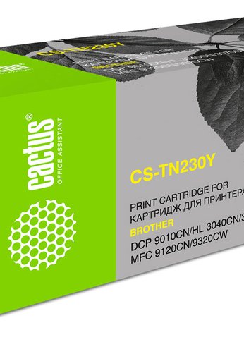 Картридж лазерный Cactus CS-TN230Y TN-230Y желтый (1400стр.) для Brother HL-3040/3070/DCP-9010/MFC-9120/9320