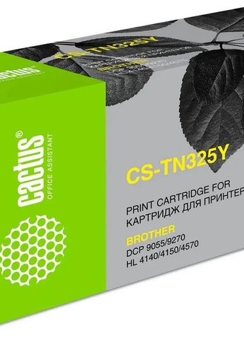 Картридж лазерный Cactus CS-TN325Y TN-325Y желтый (3500стр.) для Brother DCP-9055/9270/HL-4140/4150/4570