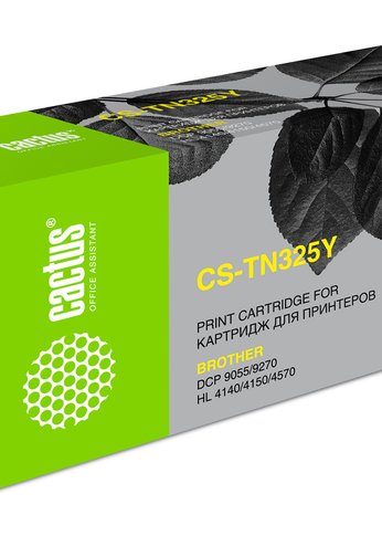 Картридж лазерный Cactus CS-TN325Y TN-325Y желтый (3500стр.) для Brother DCP-9055/9270/HL-4140/4150/4570