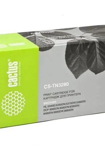 Картридж лазерный Cactus CS-TN3280 TN-3280 черный (8000стр.) для Brother DCP-8085/8085DN/HL-5340/5340D/5350/5350DN/5370/5370DW/MFC-8880/8880DN